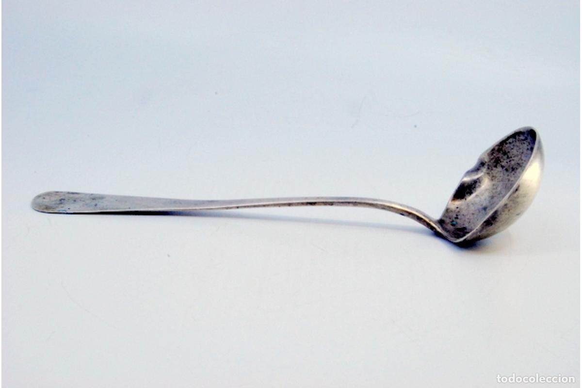 Antig&uuml;edades: cuchara de salsa de plata - Foto 8