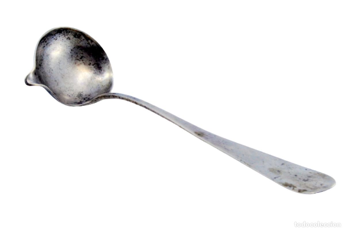 Antig&uuml;edades: cuchara de salsa de plata - Foto 1