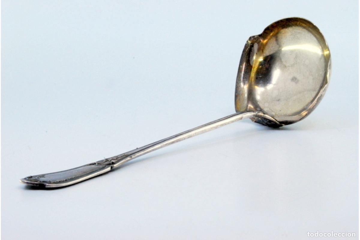 Antig&uuml;edades: cuchara de salsa de plata - Foto 6