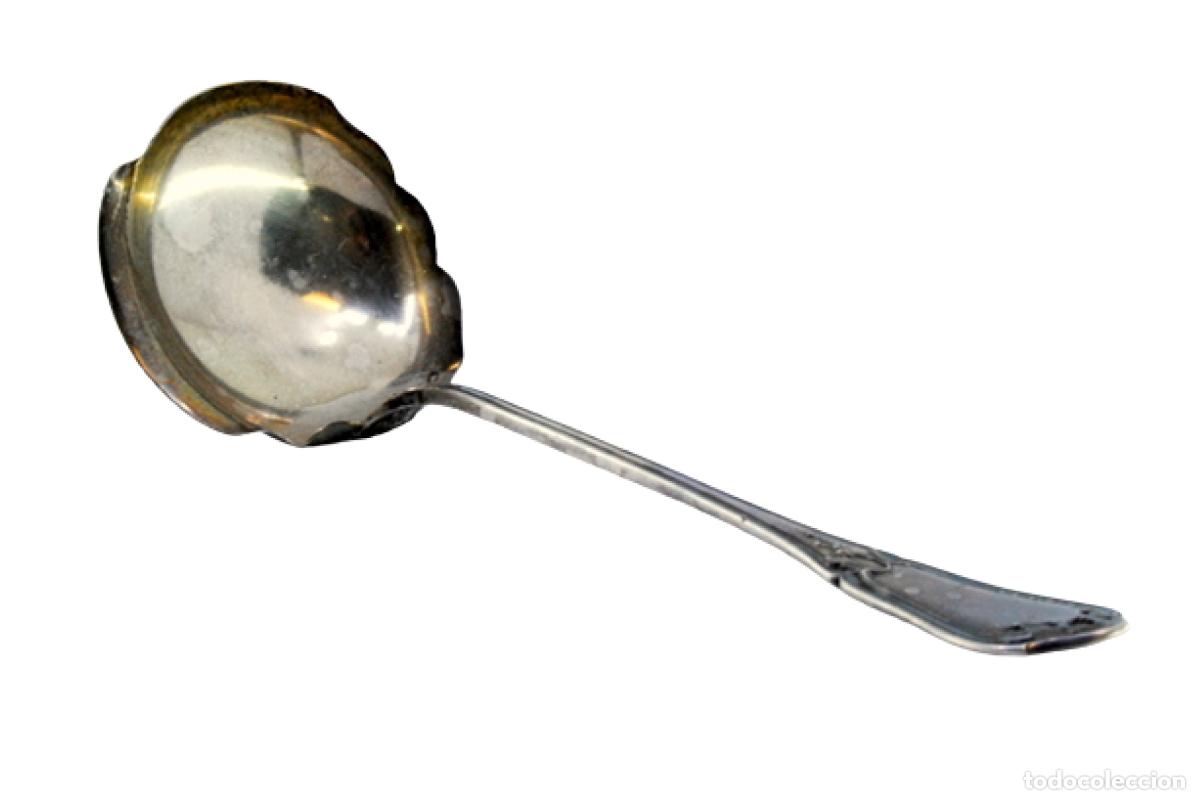 Antig&uuml;edades: cuchara de salsa de plata - Foto 1
