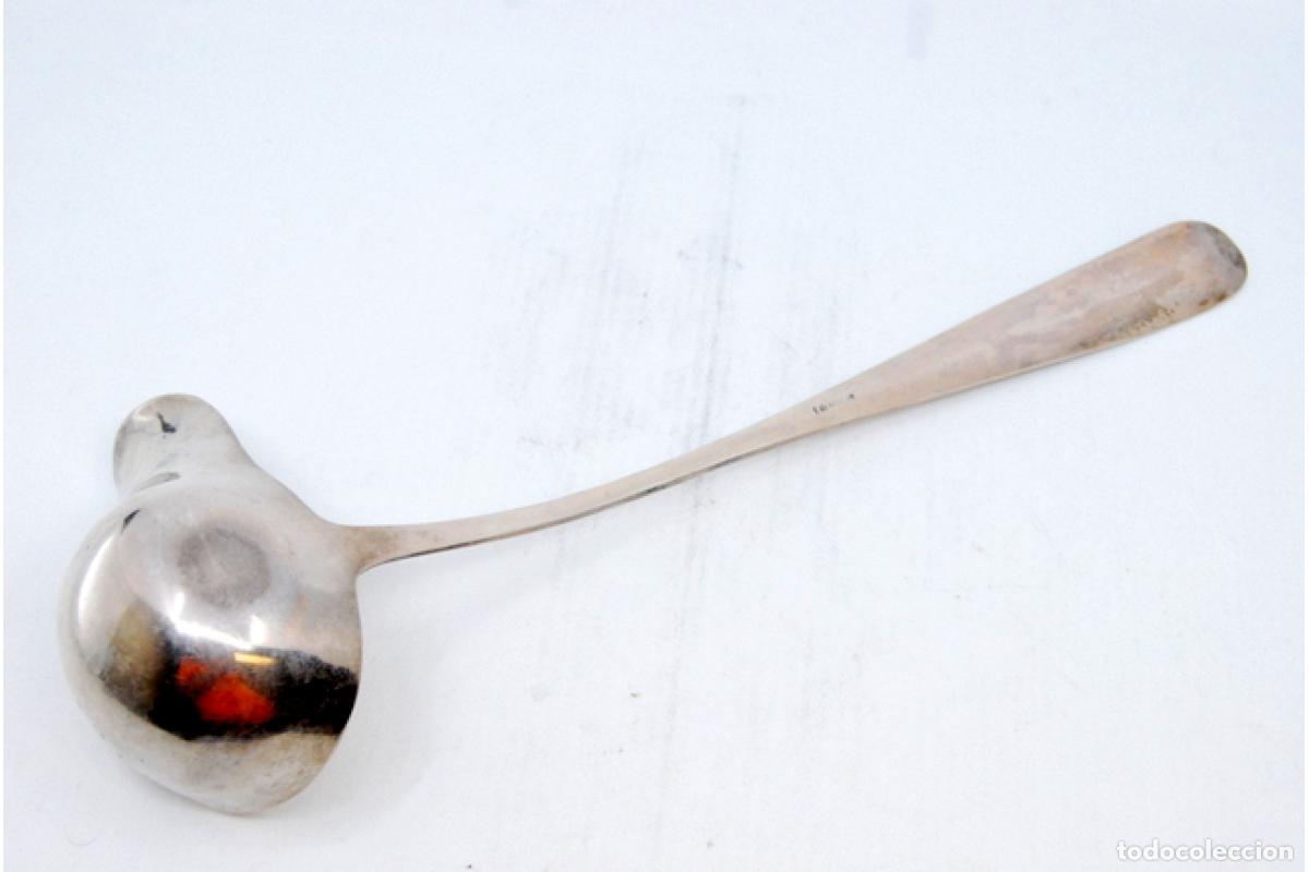 Antig&uuml;edades: cuchara de salsa de plata - Foto 2