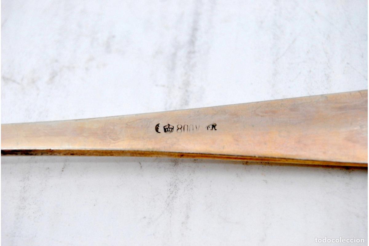 Antig&uuml;edades: cuchara de salsa de plata - Foto 3