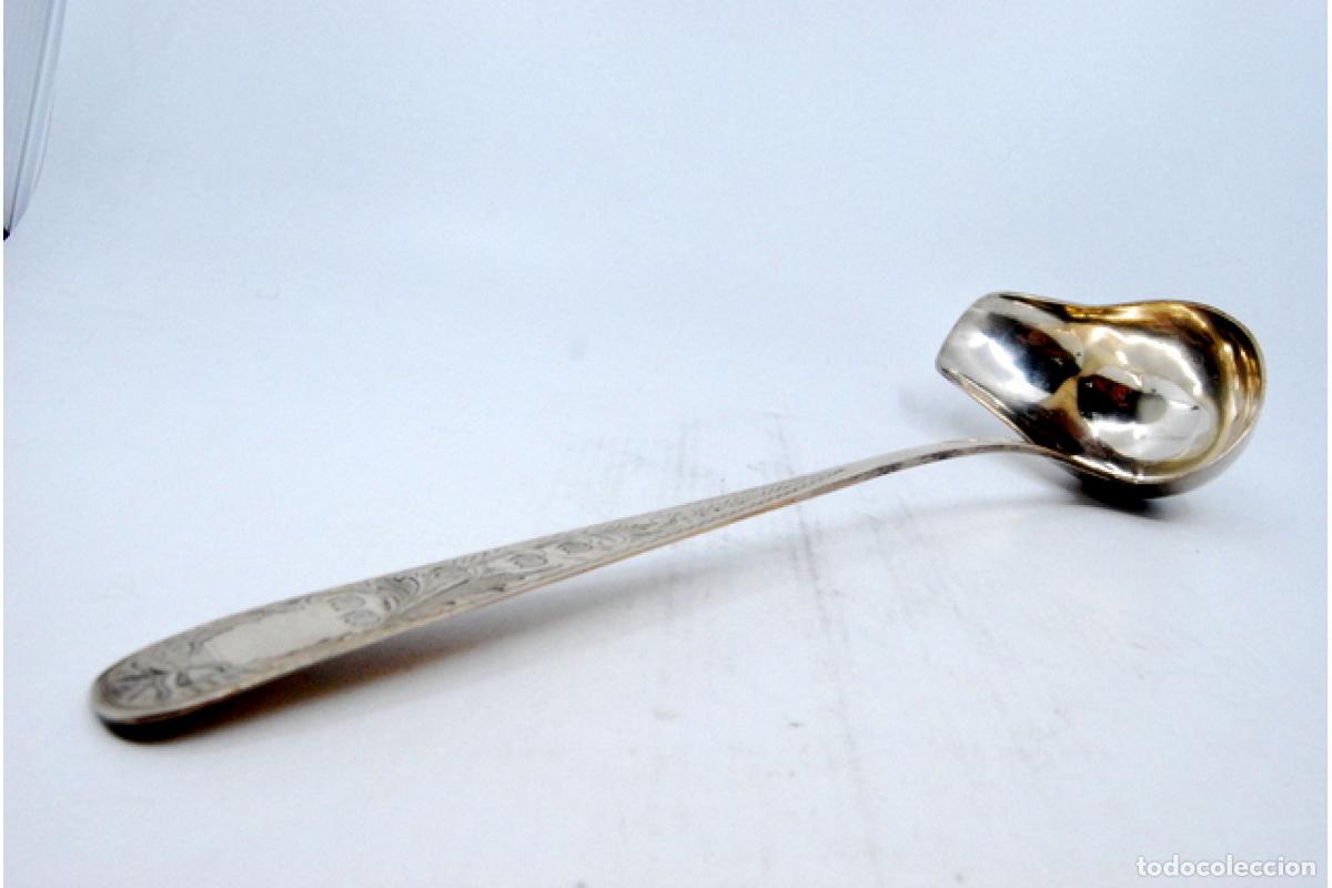 Antig&uuml;edades: cuchara de salsa de plata - Foto 7