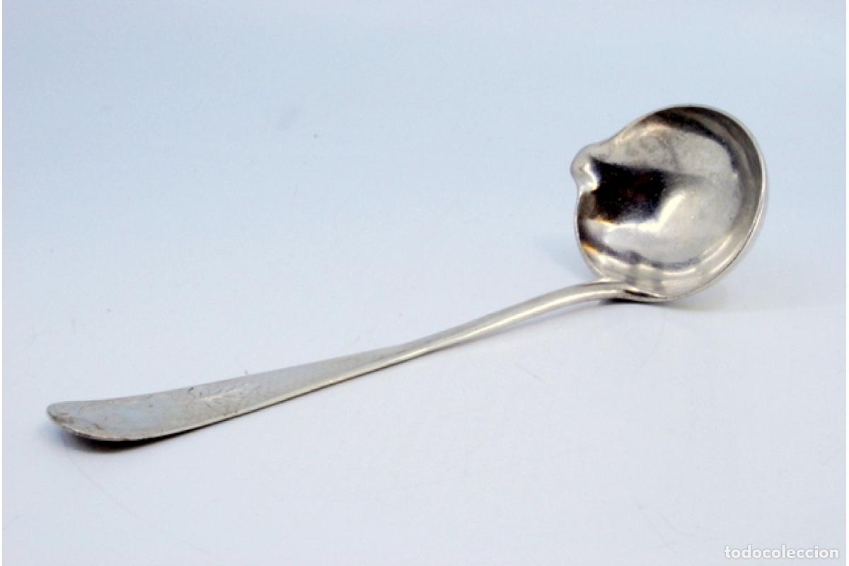 Antig&uuml;edades: cuchara de salsa de plata - Foto 5
