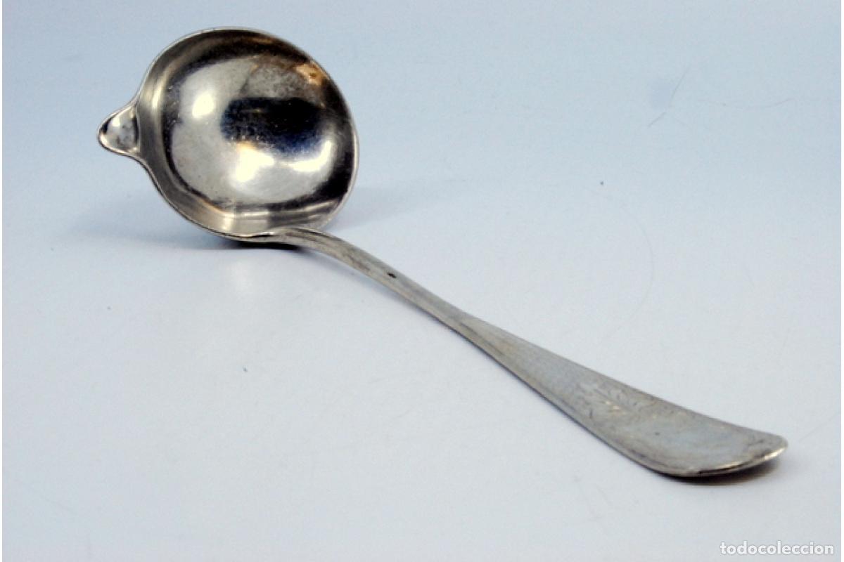 Antig&uuml;edades: cuchara de salsa de plata - Foto 7