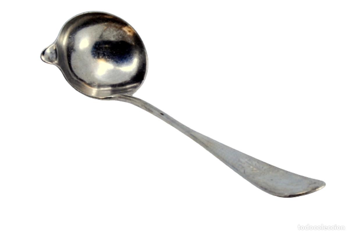 Antig&uuml;edades: cuchara de salsa de plata - Foto 1