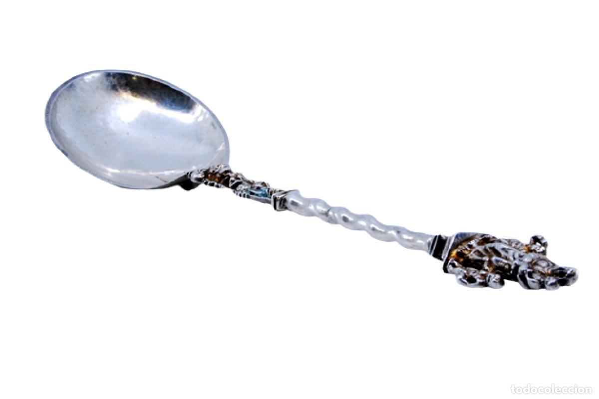 Antig&uuml;edades: Cuchara de plata - Figuras religiosas - Foto 1