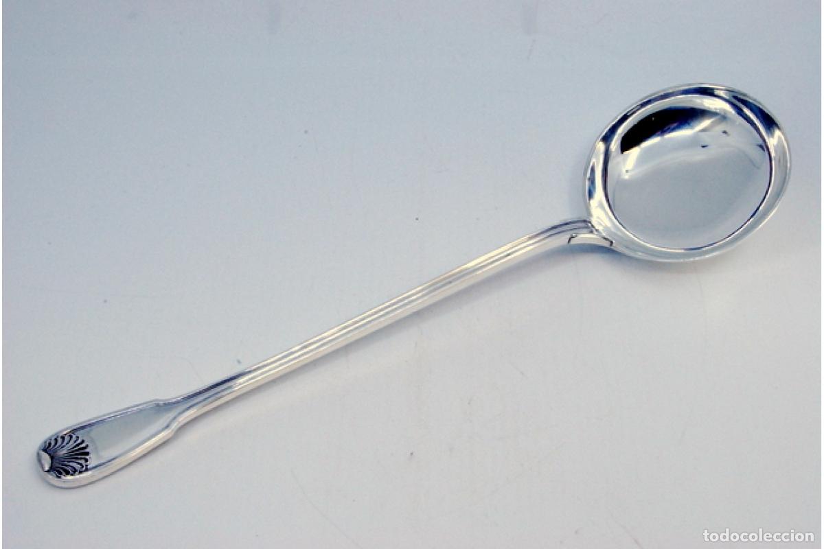 Antig&uuml;edades: cuchara de salsa de plata - Foto 7