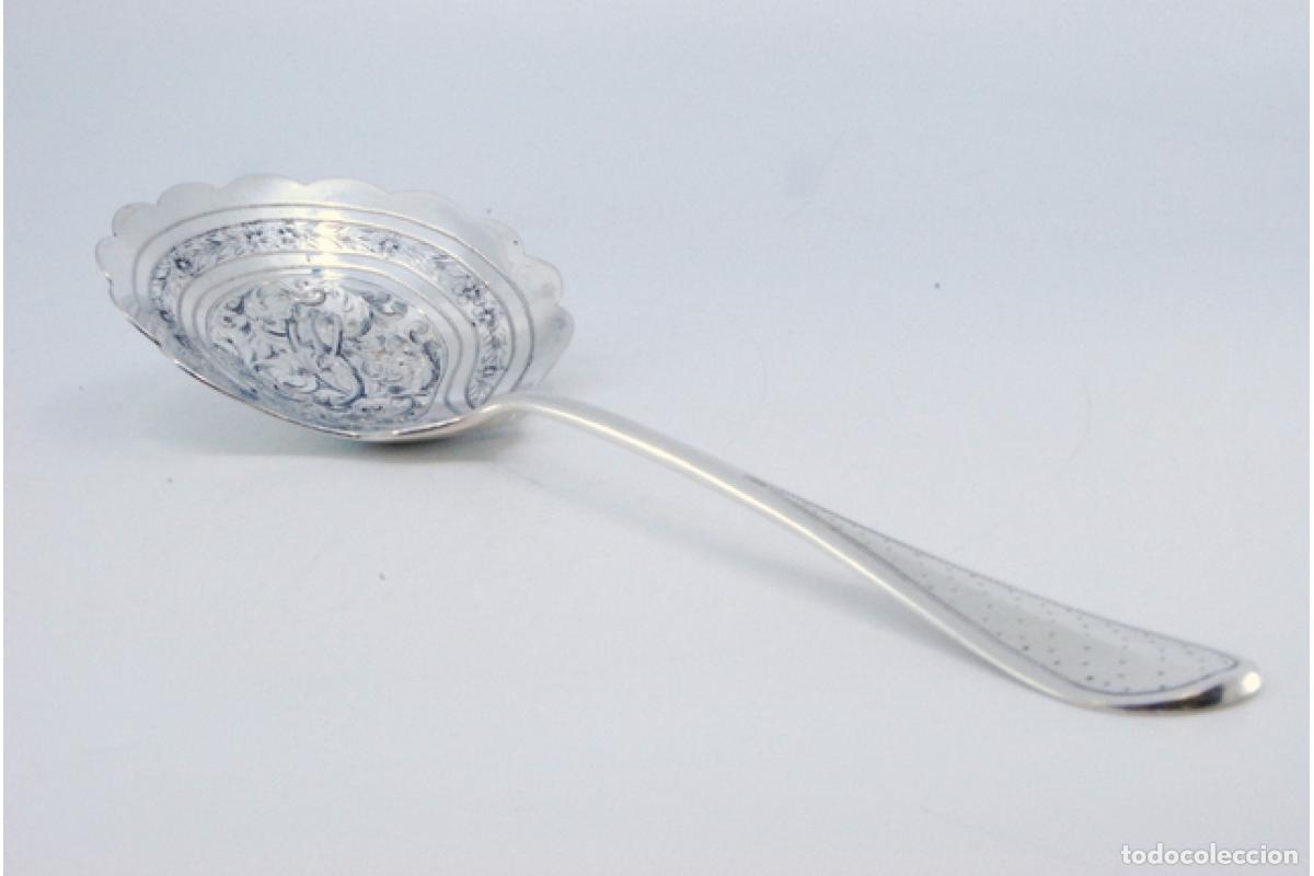 Antig&uuml;edades: cuchara de salsa de plata - Foto 2