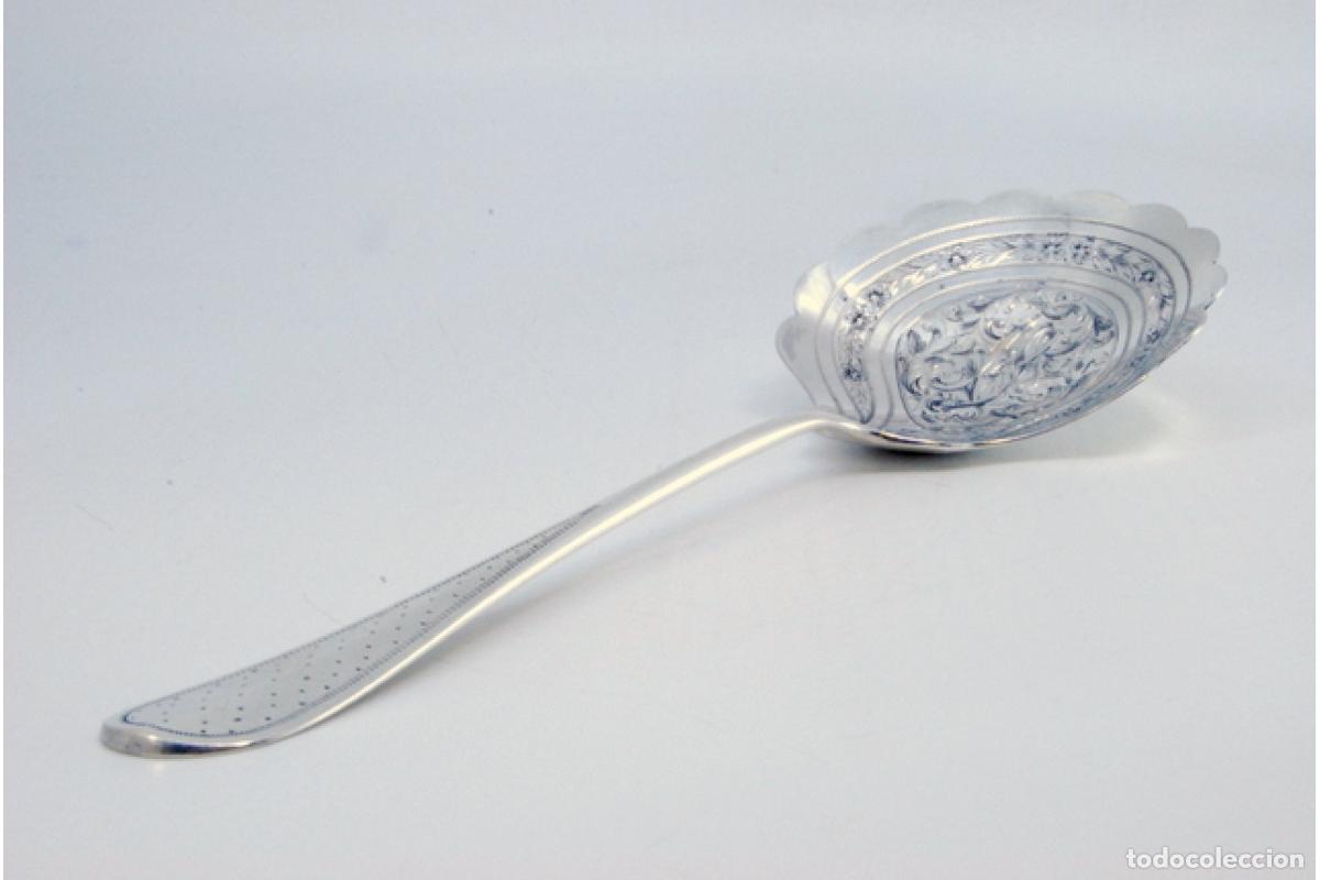 Antig&uuml;edades: cuchara de salsa de plata - Foto 3