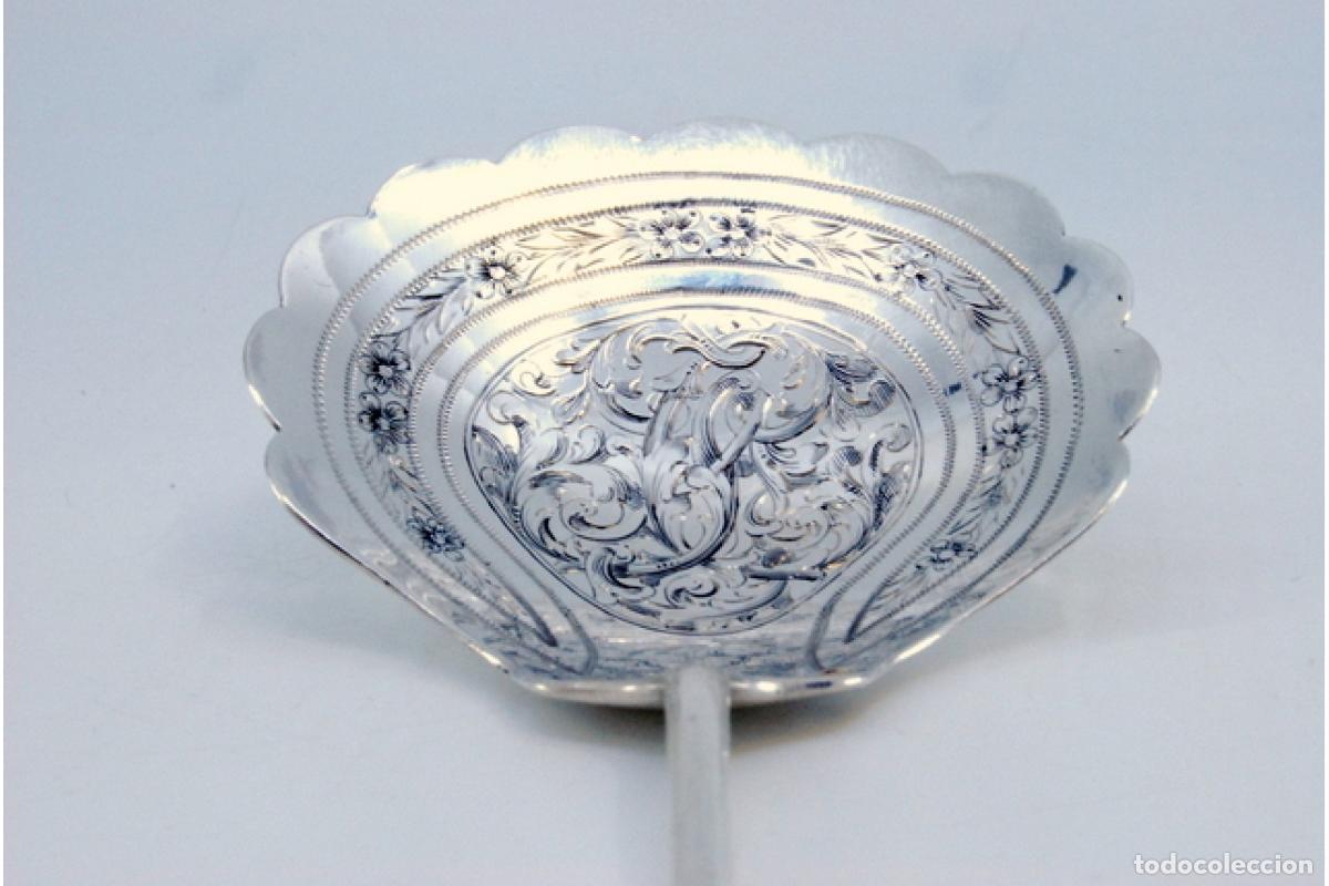 Antig&uuml;edades: cuchara de salsa de plata - Foto 5
