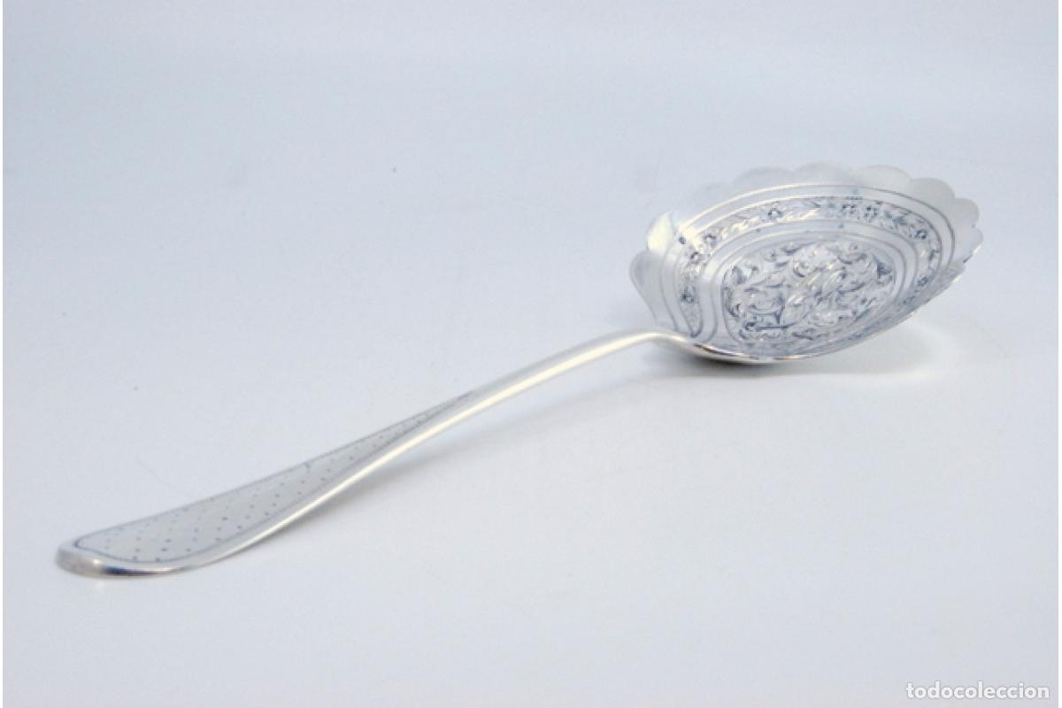 Antig&uuml;edades: cuchara de salsa de plata - Foto 6
