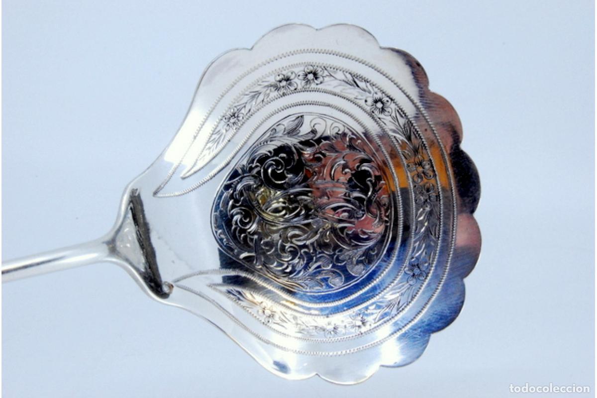 Antig&uuml;edades: cuchara de salsa de plata - Foto 9