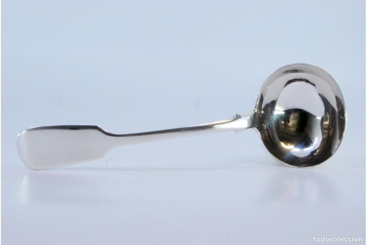 Antig&uuml;edades: cuchara de salsa de plata - Foto 6