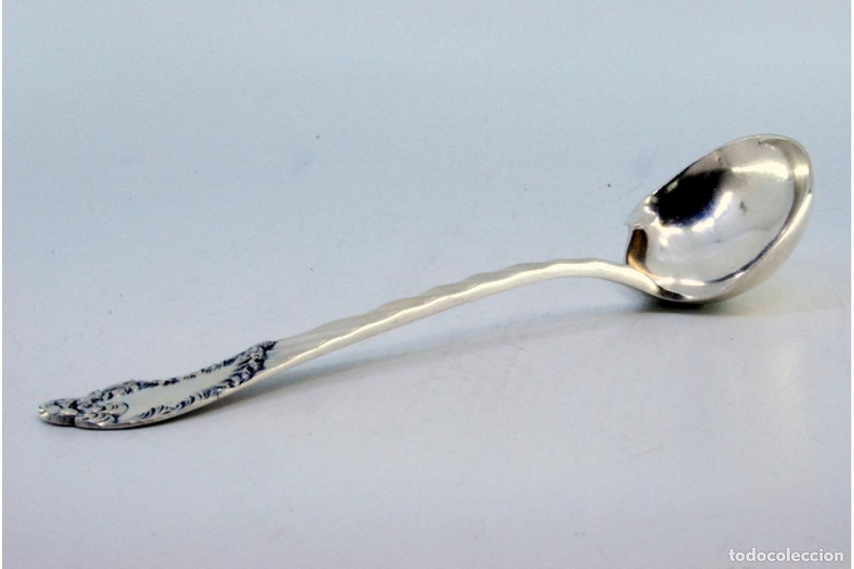 Antig&uuml;edades: cuchara de salsa de plata - Foto 6