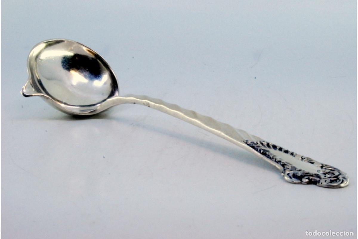 Antig&uuml;edades: cuchara de salsa de plata - Foto 7