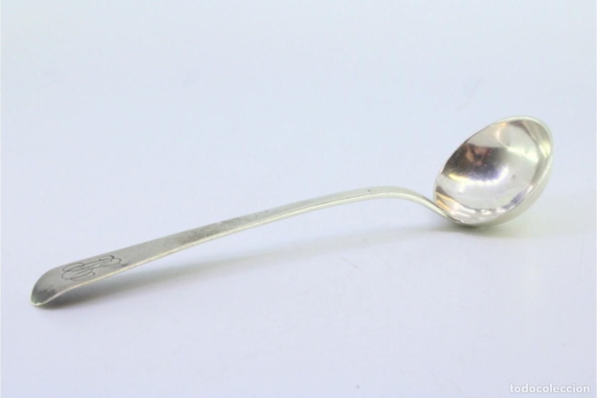 Antig&uuml;edades: cuchara de salsa de plata - Foto 6