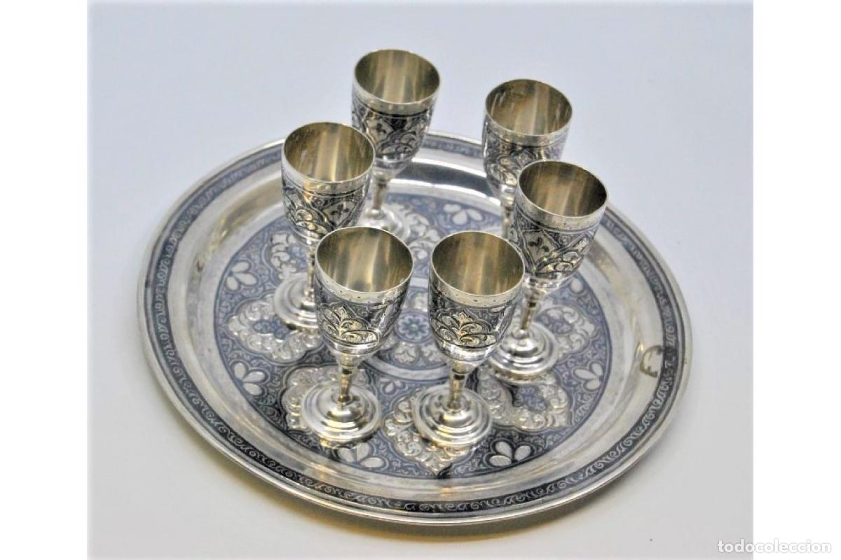 Antig&uuml;edades: Juego de licor de plata, 6 vasos - Foto 7