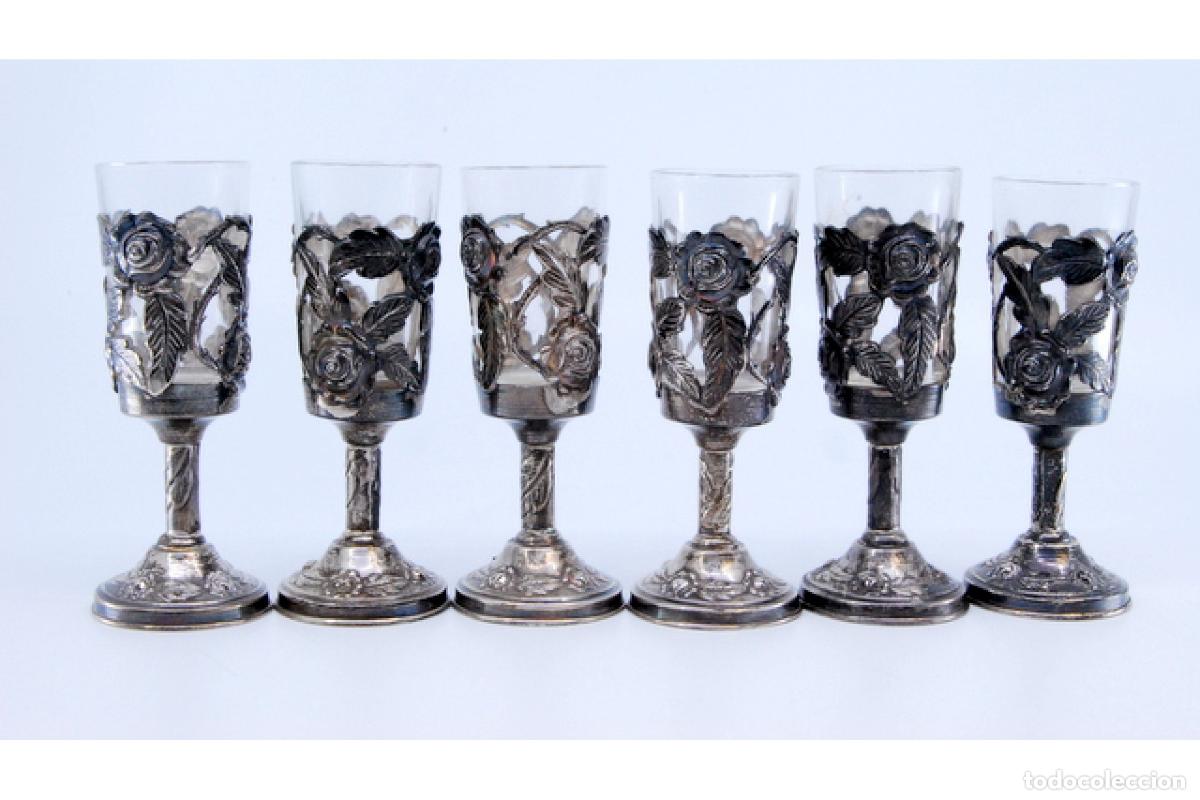 Antig&uuml;edades: Juego de 6 vasos de platas - Foto 8