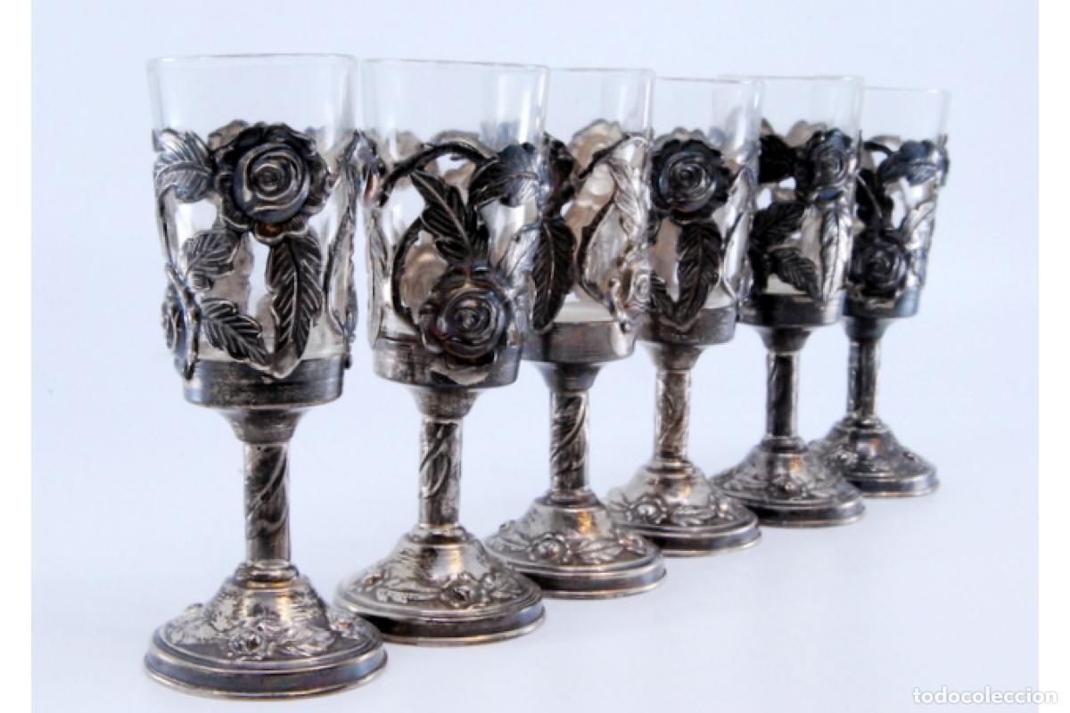 Antig&uuml;edades: Juego de 6 vasos de platas - Foto 9
