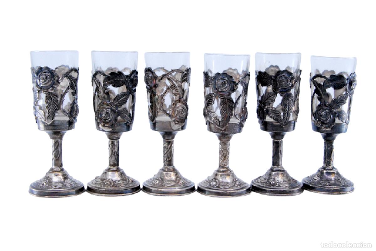 Antig&uuml;edades: Juego de 6 vasos de platas - Foto 1
