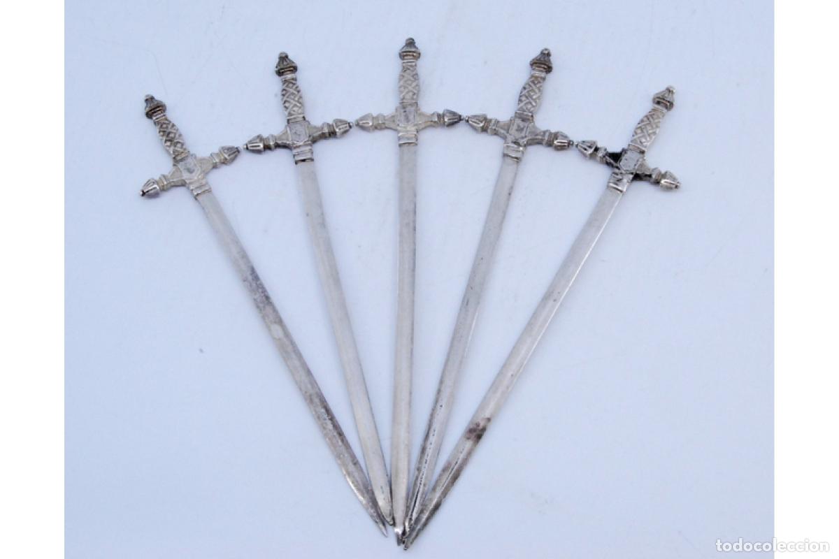 Antig&uuml;edades: Juego de 5 espadas de plata - Foto 7