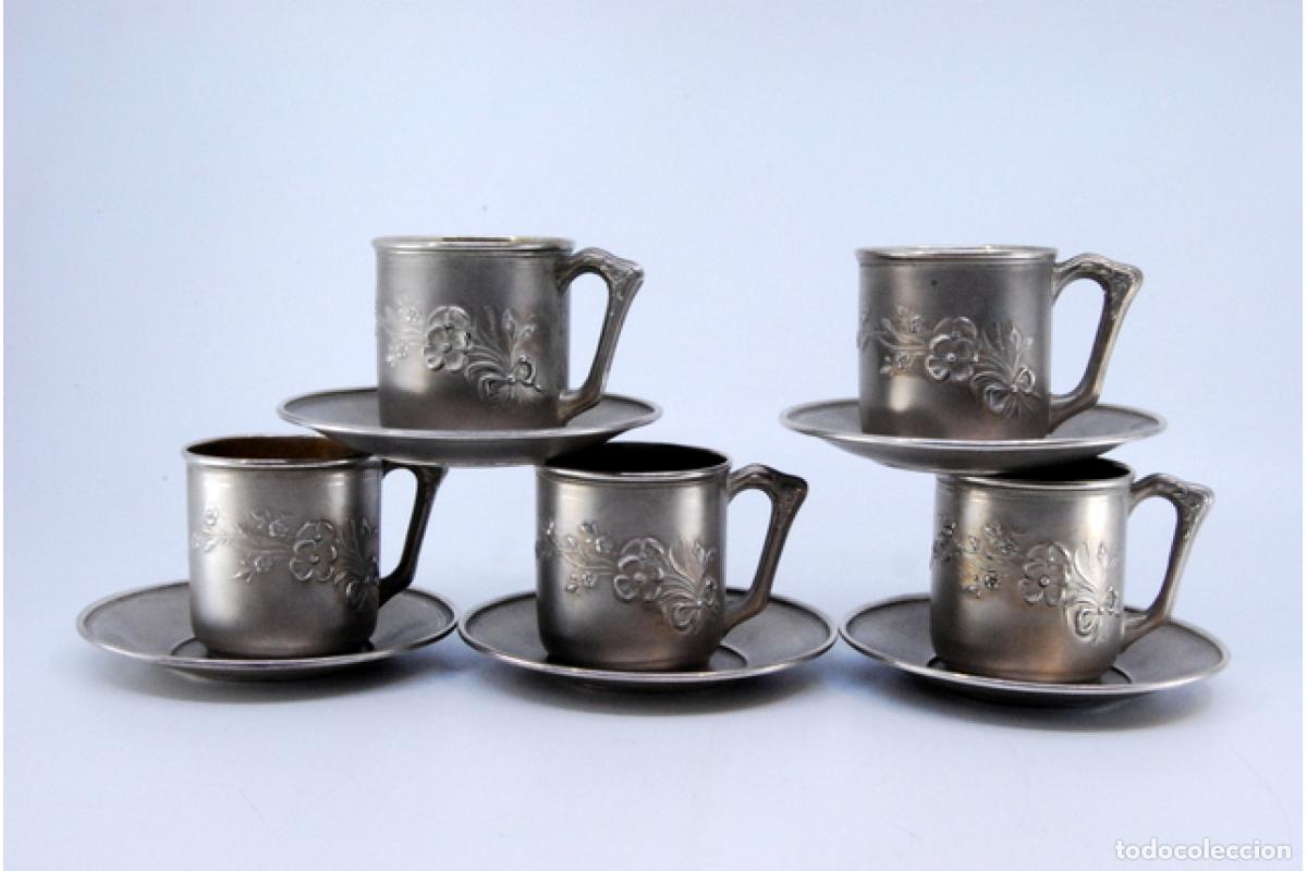 Antig&uuml;edades: Tazas y platillos de plata. - Foto 2
