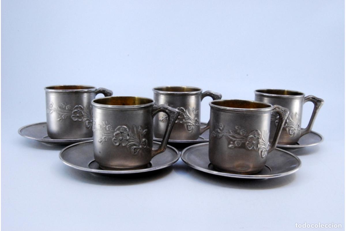Antig&uuml;edades: Tazas y platillos de plata. - Foto 3