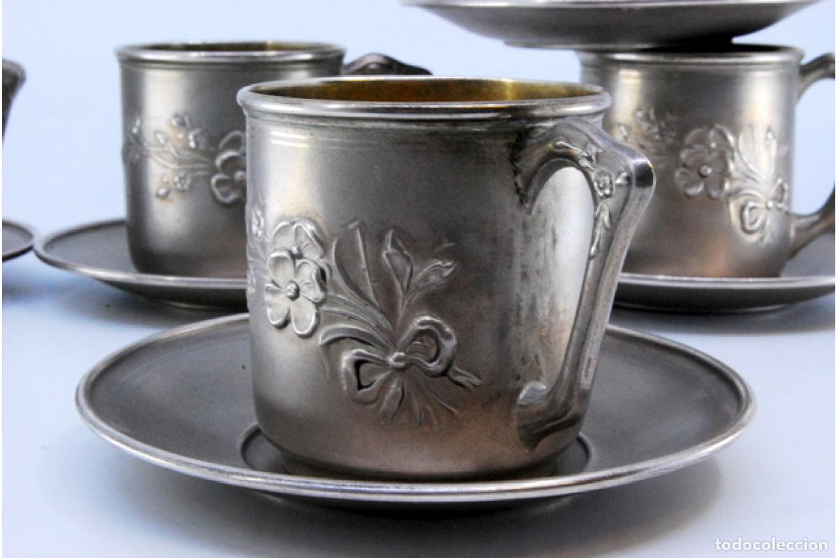 Antig&uuml;edades: Tazas y platillos de plata. - Foto 4
