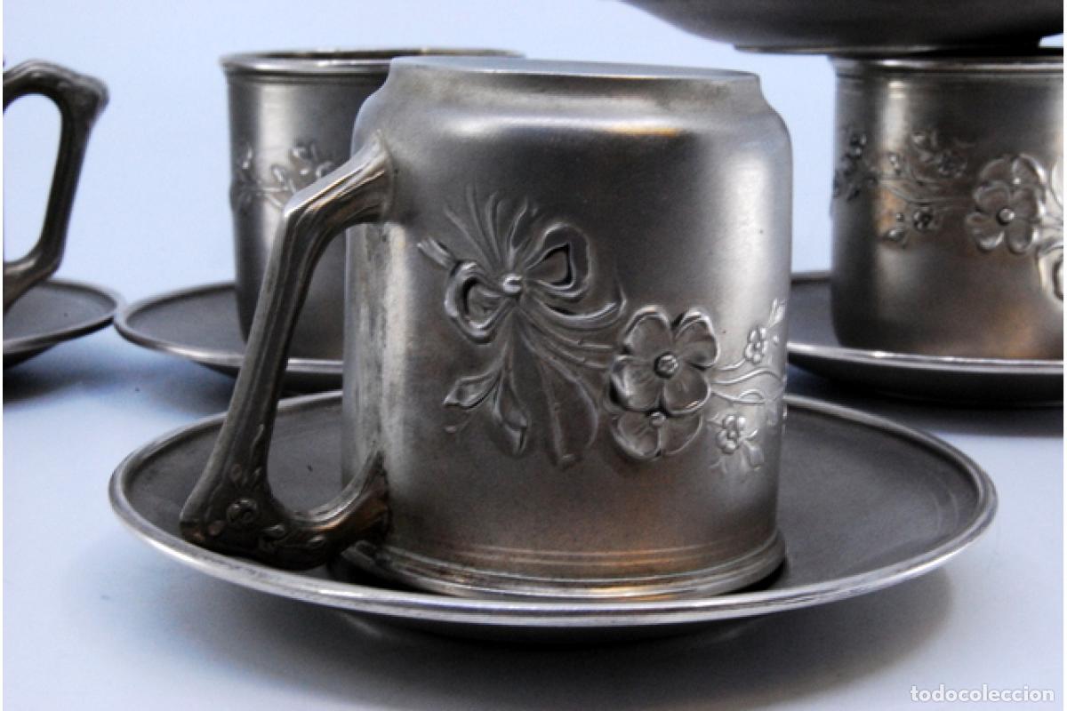 Antig&uuml;edades: Tazas y platillos de plata. - Foto 6