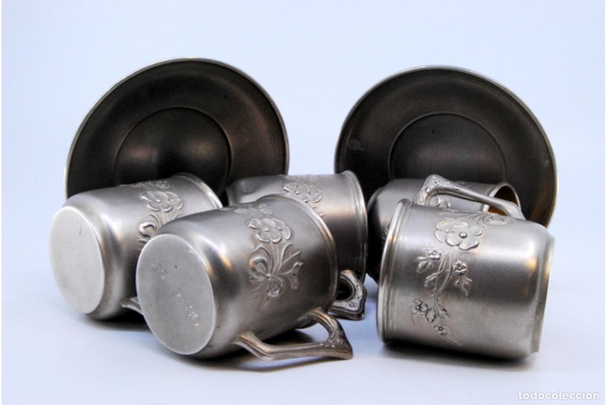 Antig&uuml;edades: Tazas y platillos de plata. - Foto 9