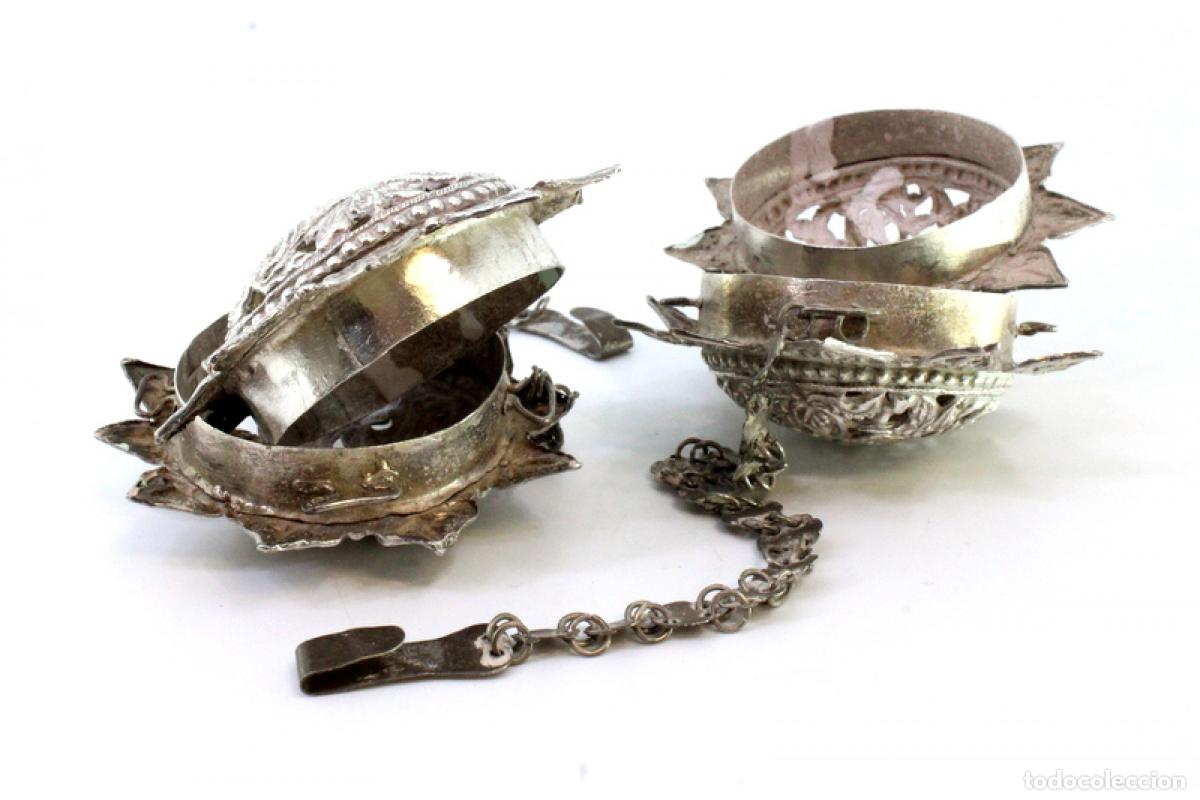 Antig&uuml;edades: Juego de ambientadores de platas - Foto 5