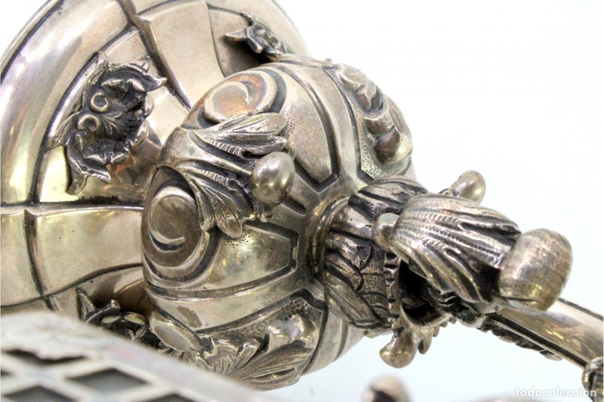 Antig&uuml;edades: Par de l&aacute;mparas de mesa de platas - Foto 8
