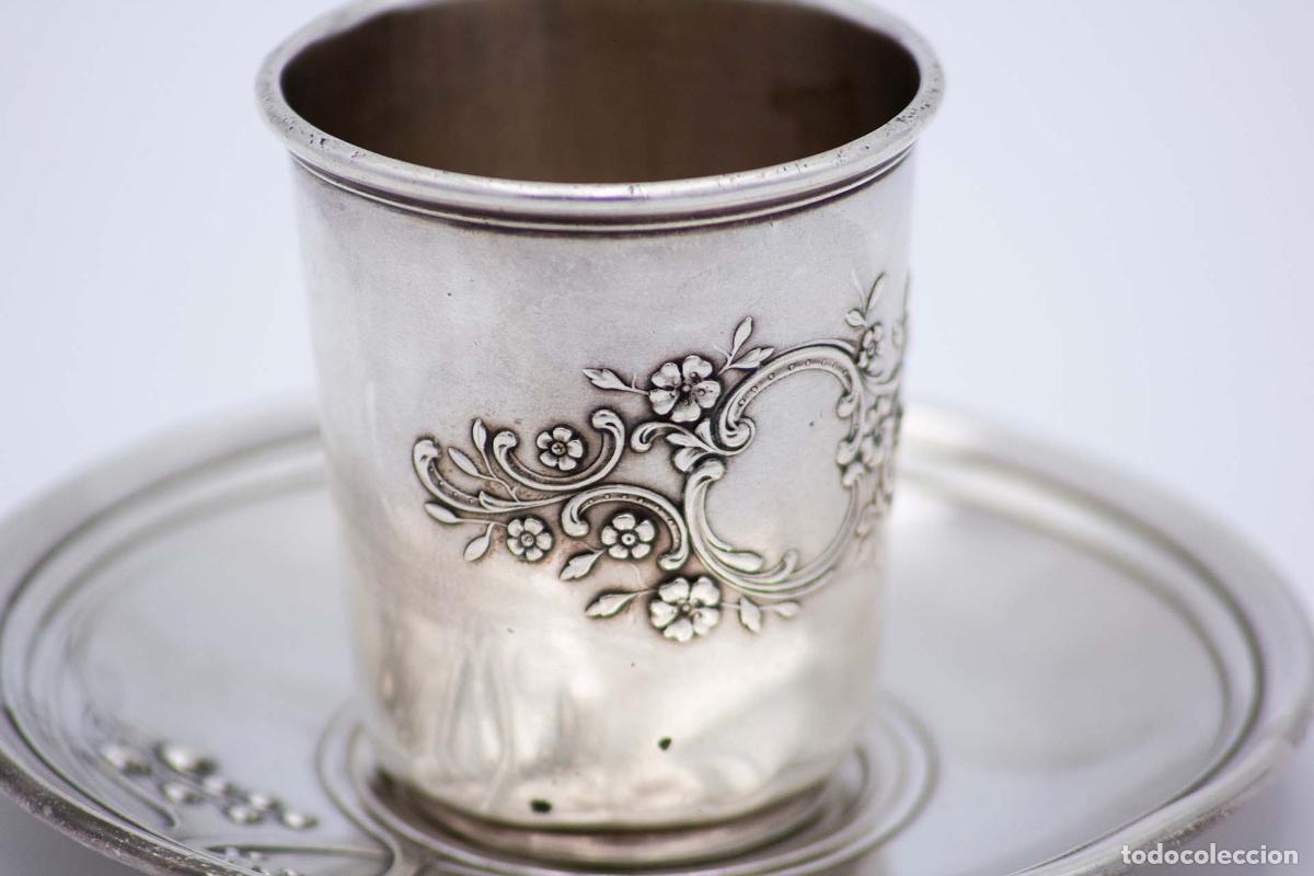 Antig&uuml;edades: Taza y platillo de t&eacute;, de plata. - Foto 4