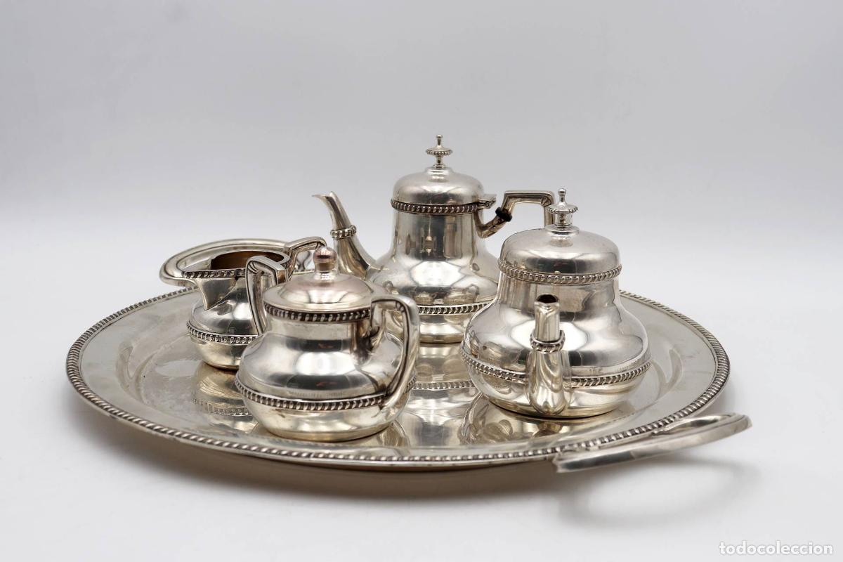 Antiquit&eacute;s: Servicio de caf&eacute; de plata