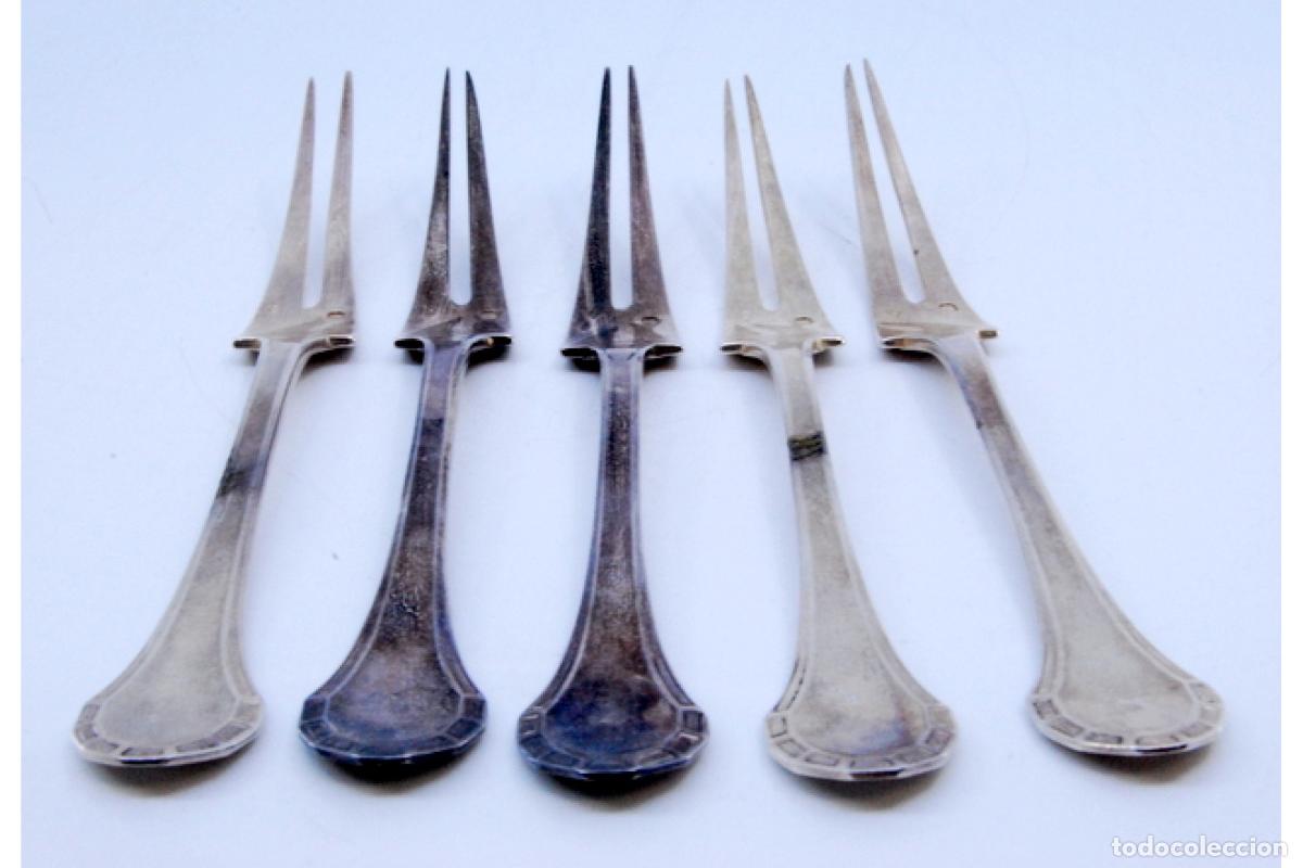 Antig&uuml;edades: Juego de 5 p&uacute;as de plata - Foto 6
