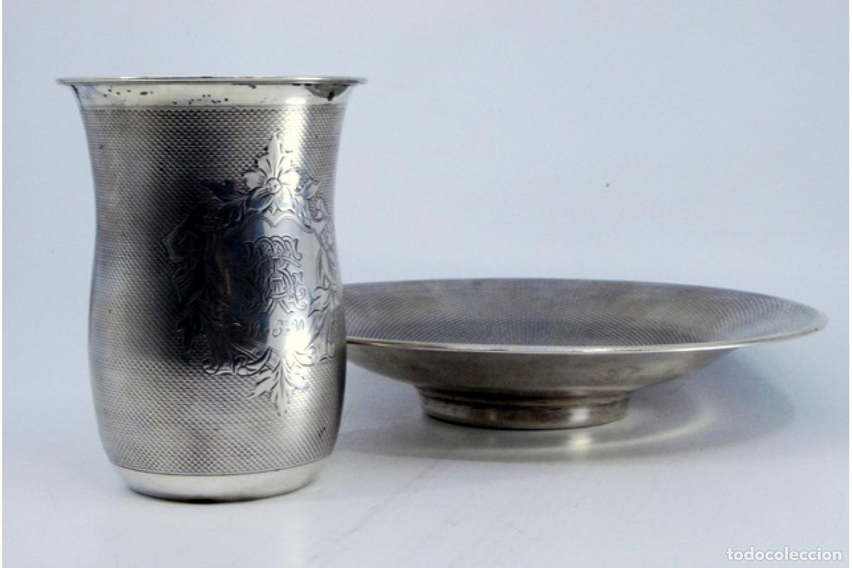 Antig&uuml;edades: Plato y taza, en plata - Foto 7
