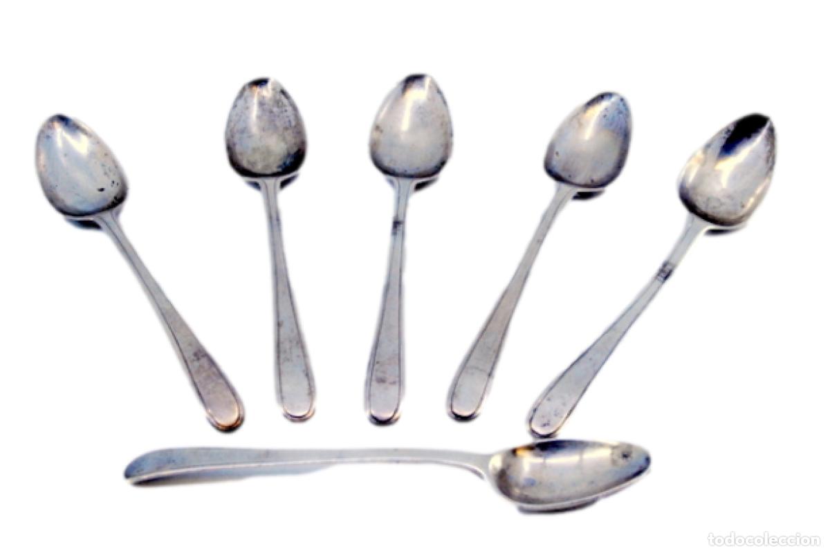 Oggetti Antichi: Juego de 6 cucharillas de caf&eacute; de plata