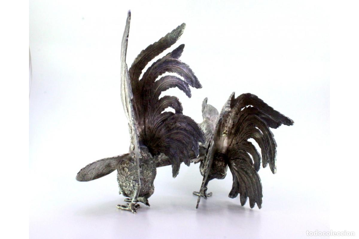 Antig&uuml;edades: 2 gallos de platas - Foto 4