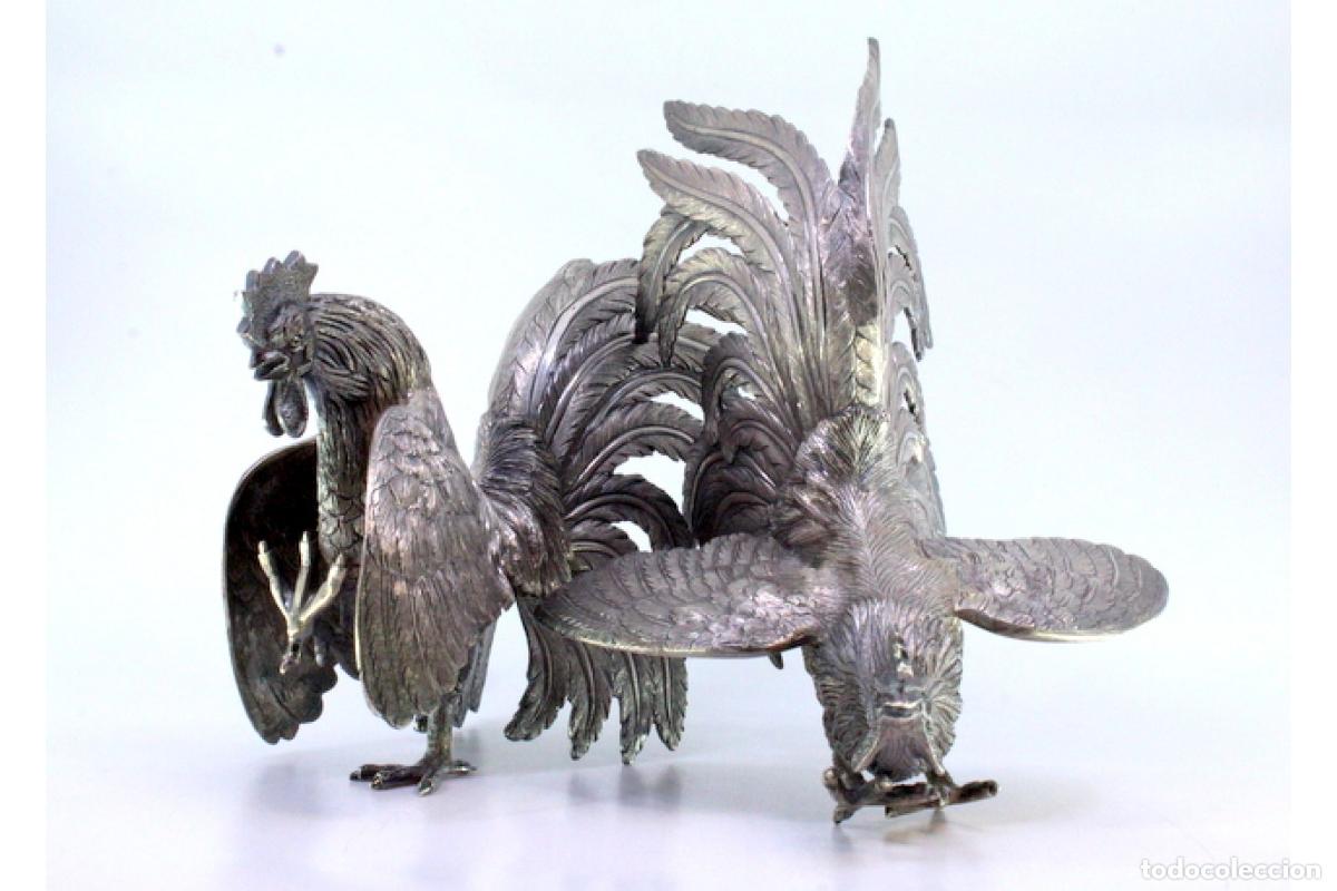 Antig&uuml;edades: 2 gallos de platas - Foto 5