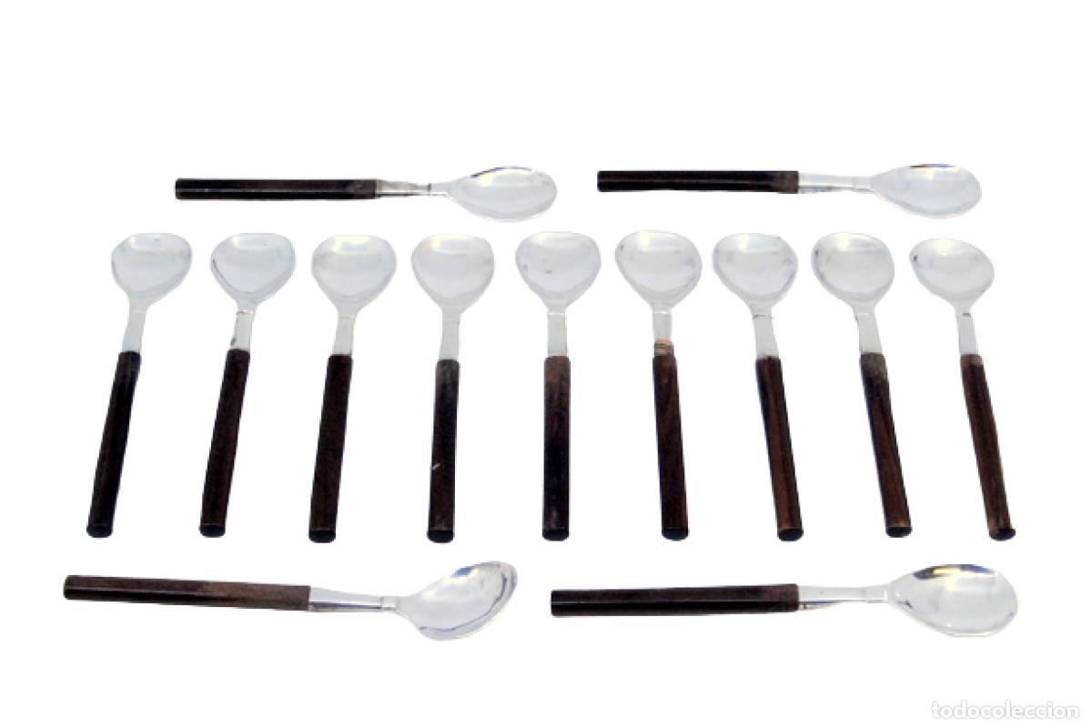 Antig&uuml;edades: Juego de 12 cucharillas de caf&eacute; de plata