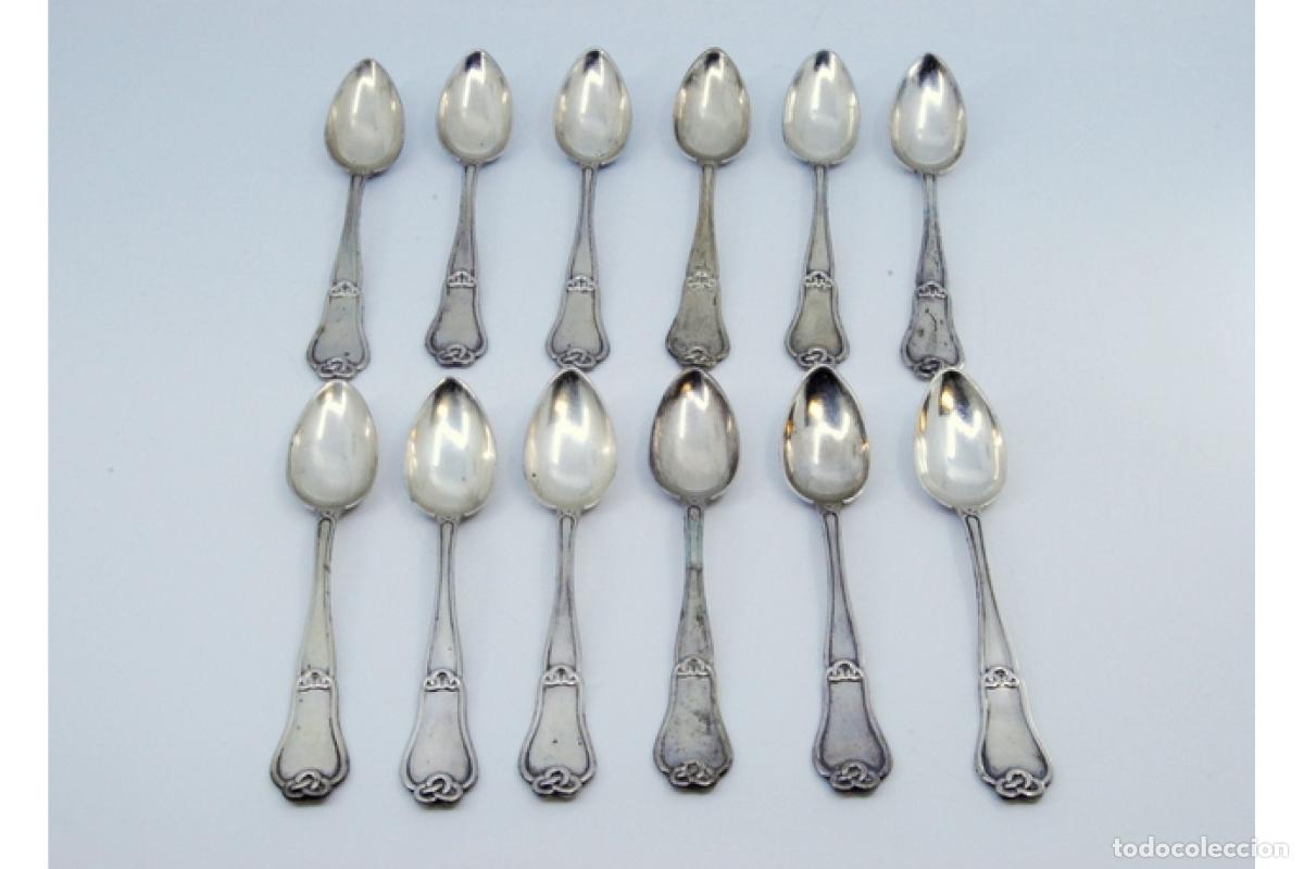 Antig&uuml;edades: Juego de 12 cucharillas de plata - Foto 2