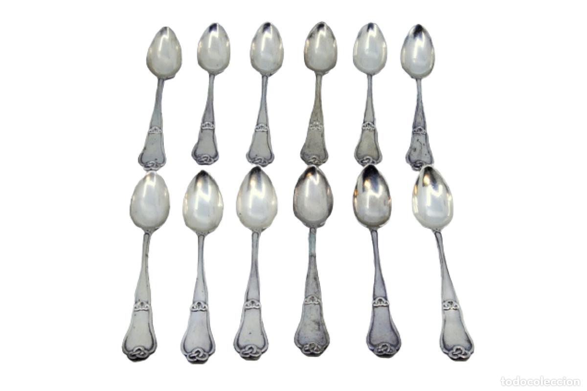 Oggetti Antichi: Juego de 12 cucharillas de plata
