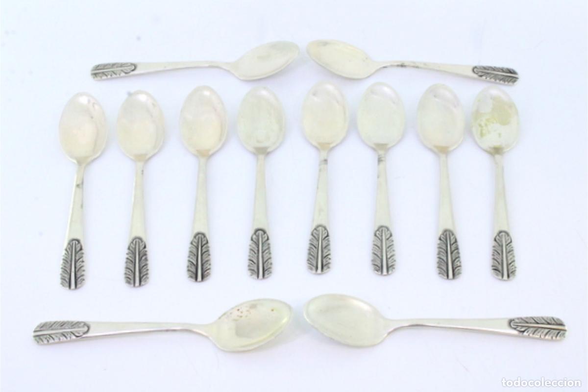 Antig&uuml;edades: Juego de 12 cucharillas de plata - Foto 2
