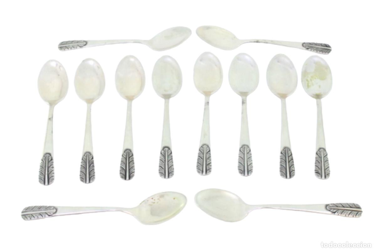 Antig&uuml;edades: Juego de 12 cucharillas de plata - Foto 1