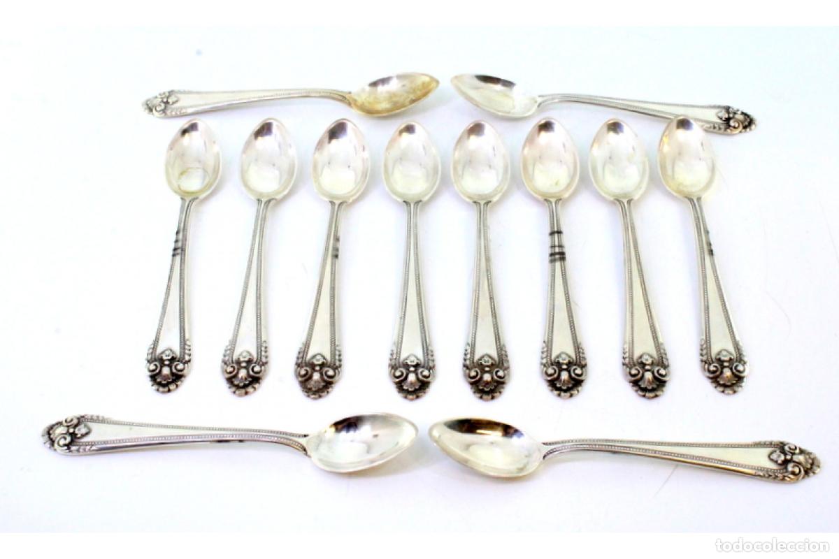 Antig&uuml;edades: Juego de 12 cucharillas de plata - Foto 2