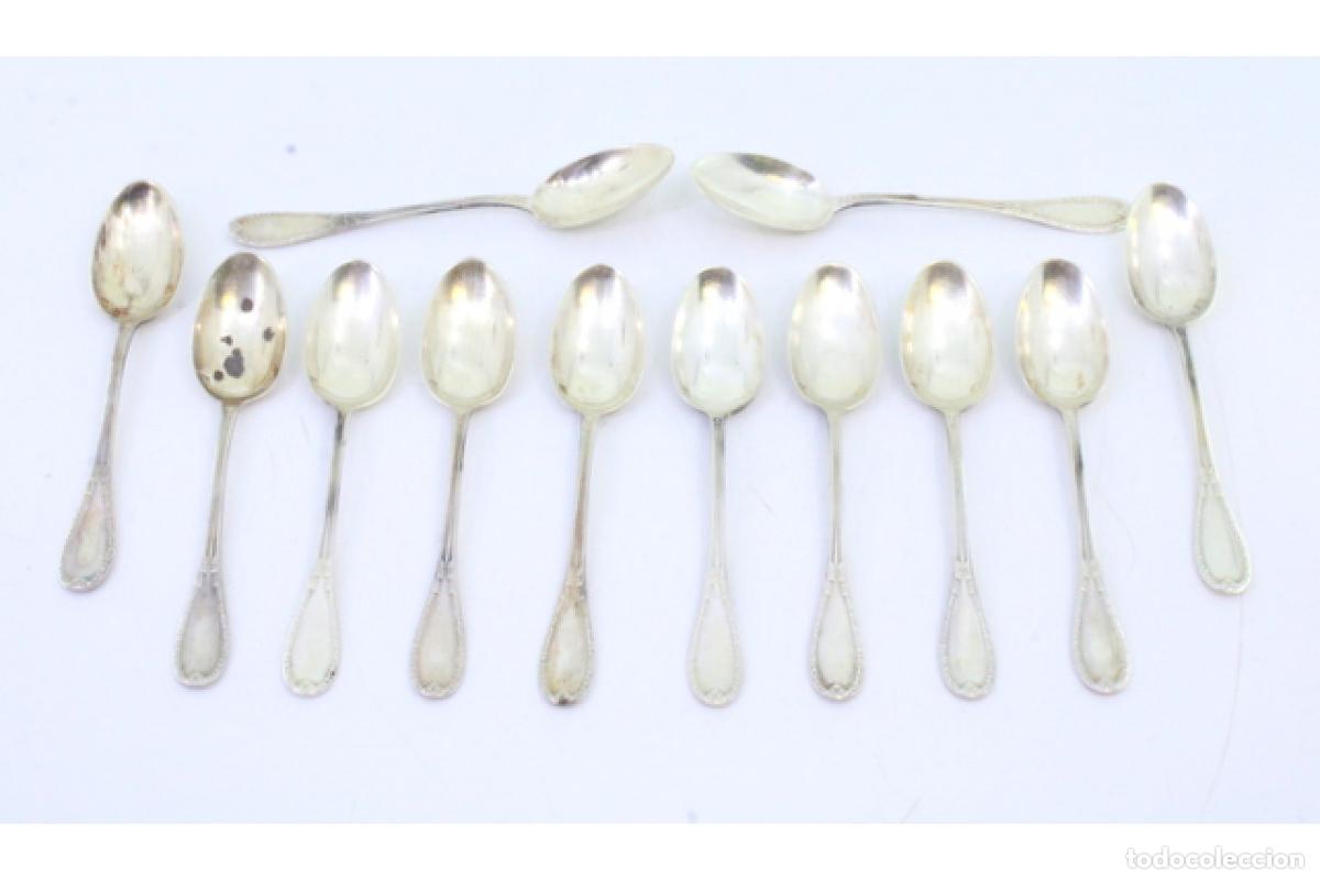 Antig&uuml;edades: Juego de 12 cucharillas de plata - Foto 2