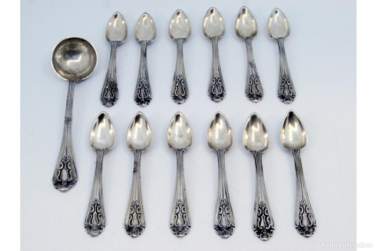 Antig&uuml;edades: Juego de 12 cucharillas de plata - Foto 2