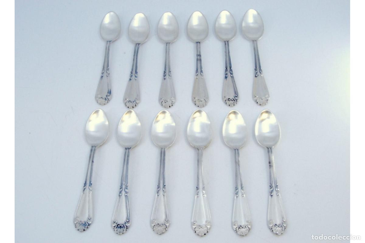 Antig&uuml;edades: Juego de 12 cucharillas de plata - Foto 2