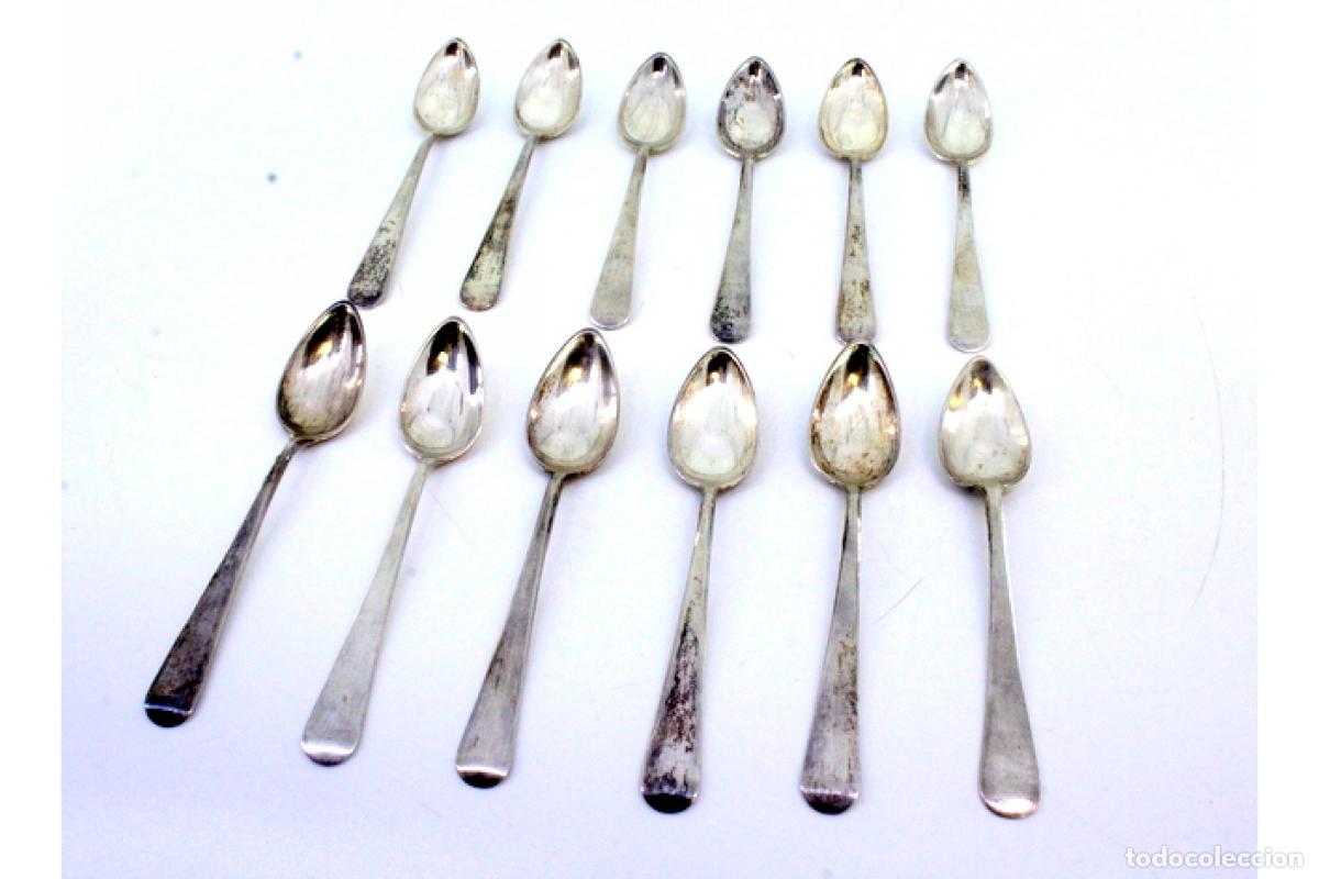 Antig&uuml;edades: Juego de 12 cucharillas de plata - Foto 2